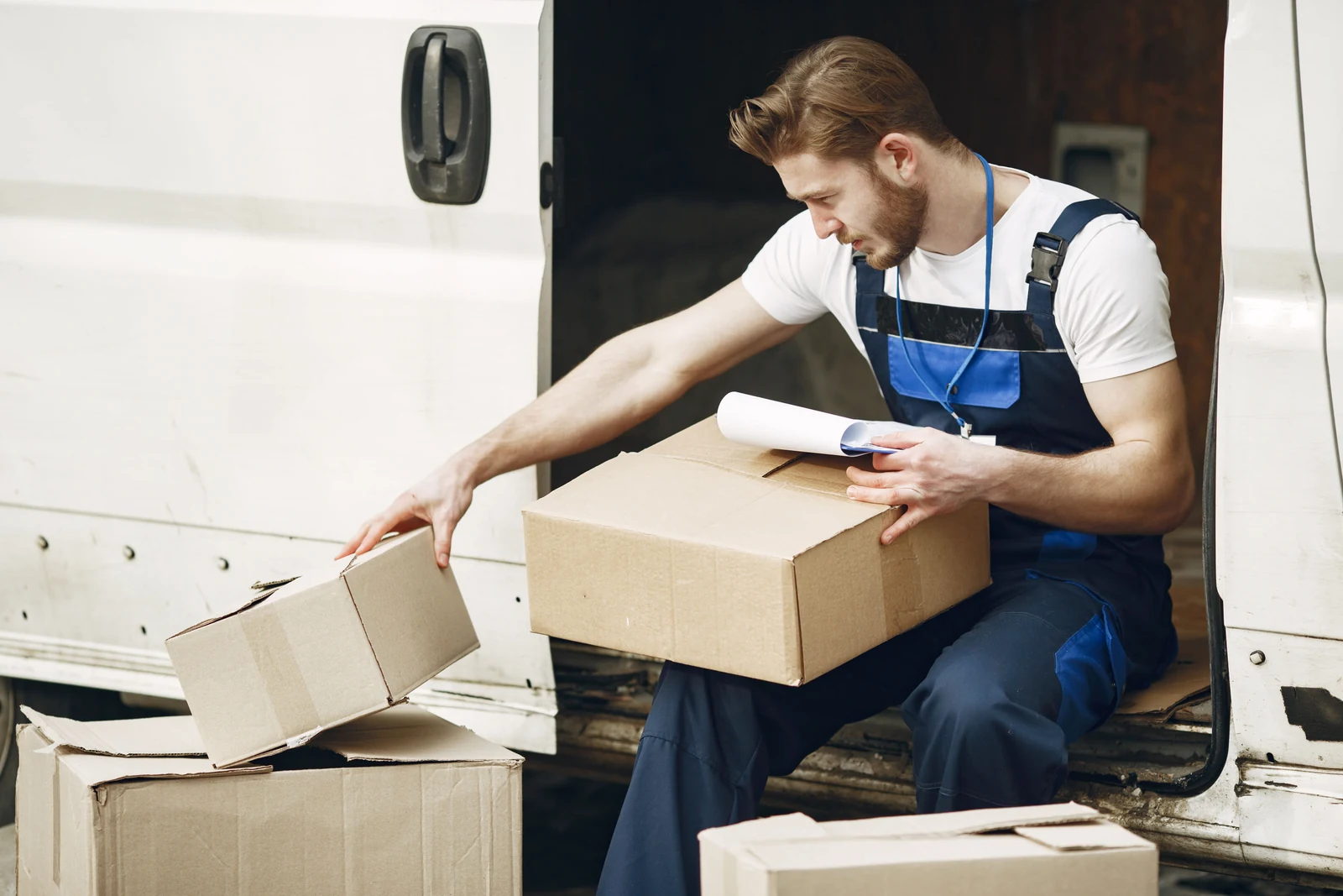 Ecommerce fulfillment worker preparing customer orders